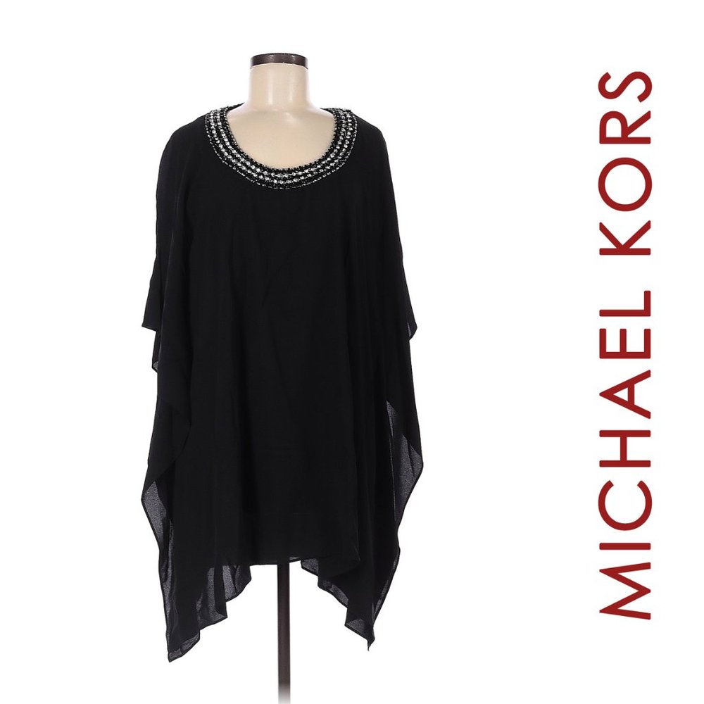 HP NWOT Michael Kors Collection Jewel Embellished Silk Tunic Dress Made in Italy